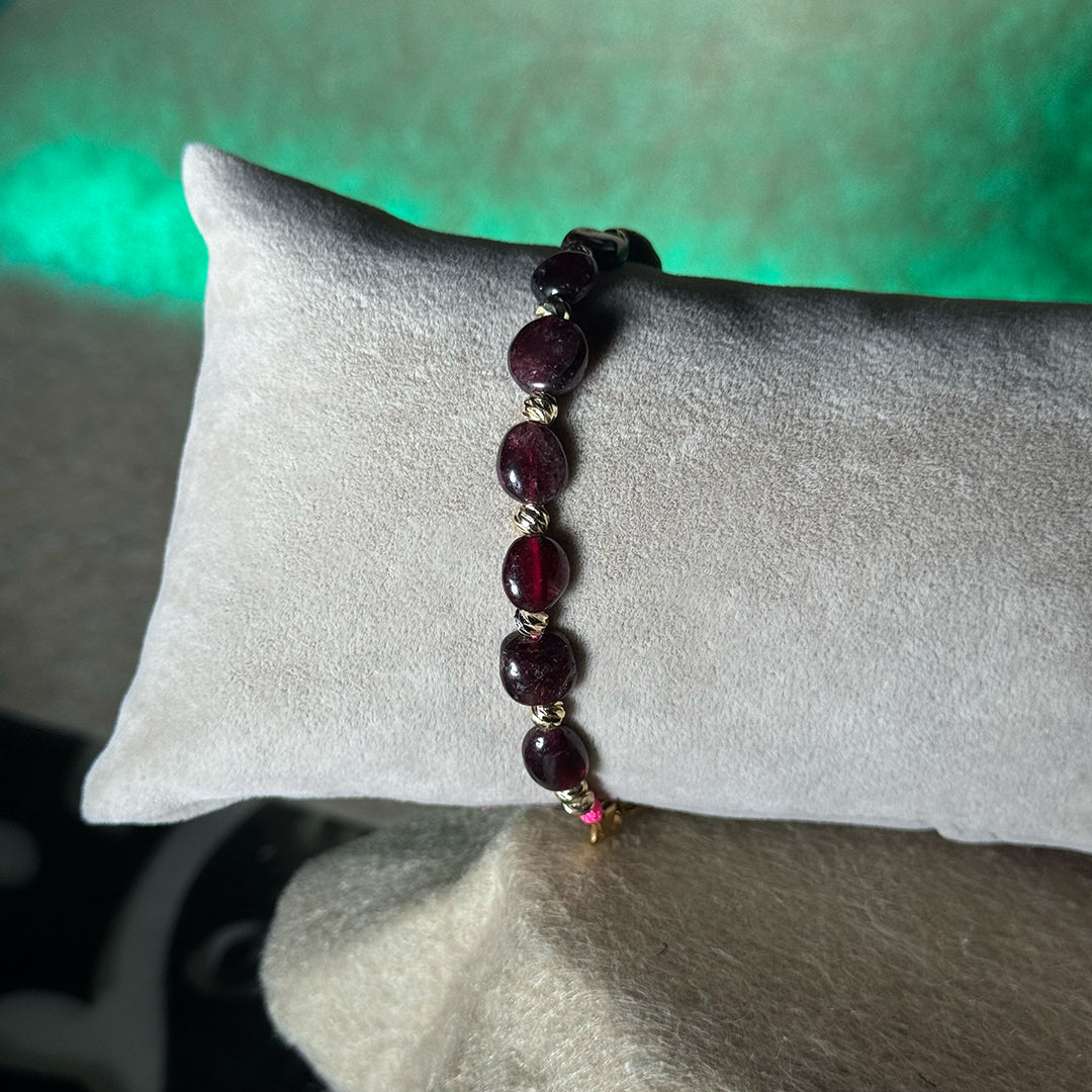 Gemour Passion Stone – Doğal Granat Taşı Bileklik